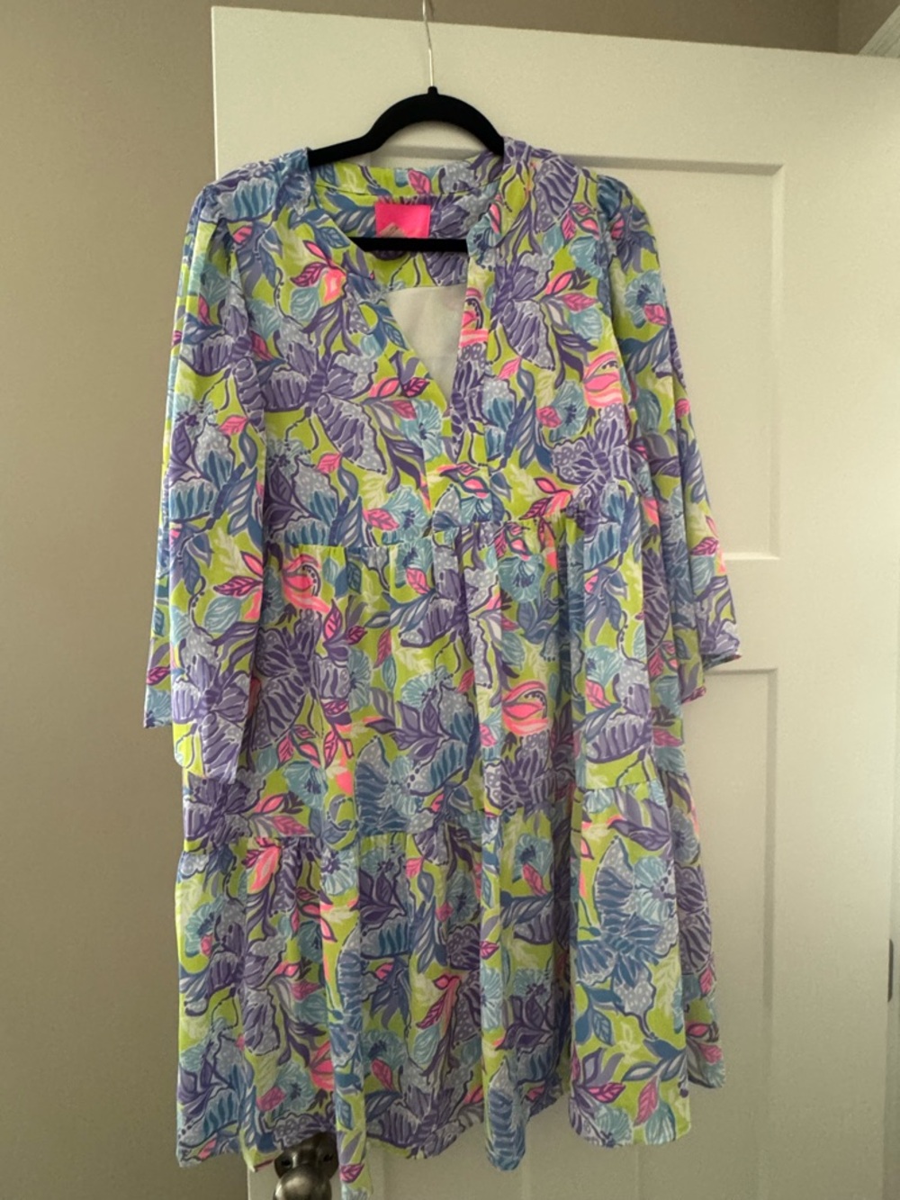LILLY PULITZER MARTINE DRESS BUTTERFLY PRINT EUC L